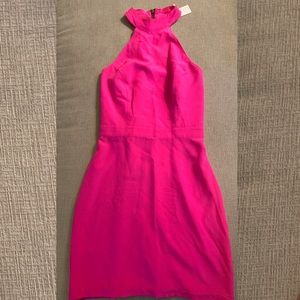 Magenta Pink Naven Silk Midi Dress